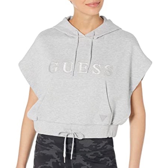 New GUESS Women’s Active Short Sleeve Hooded Sweatshirt SZ XS - Picture 1 of 4